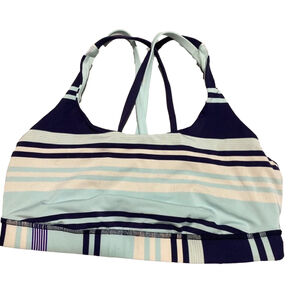 lululemon athletica Striped Sports Bra - Navy and Light Blue